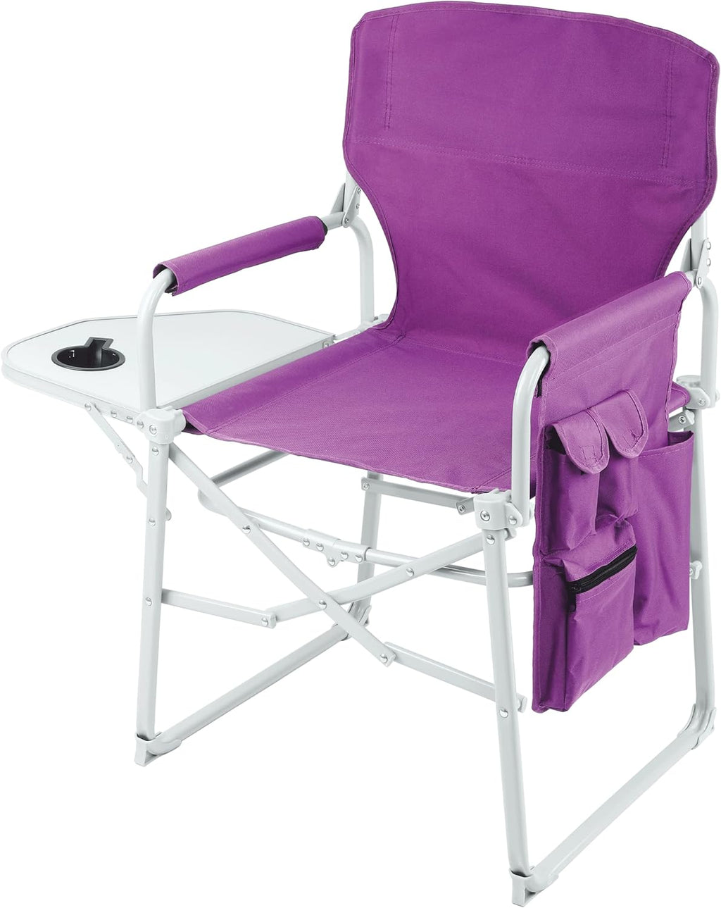 Steel Frame Folding Camping Chair with Side Pockets L452897