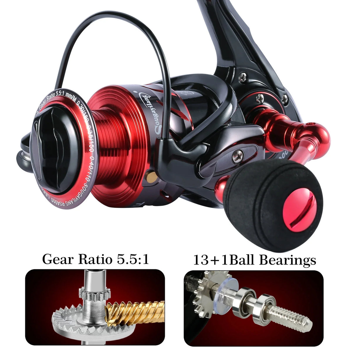 Ultra Smooth Spinning Fishing Reel Lightweight Graphite Frame CNC Aluminum Spool D534964