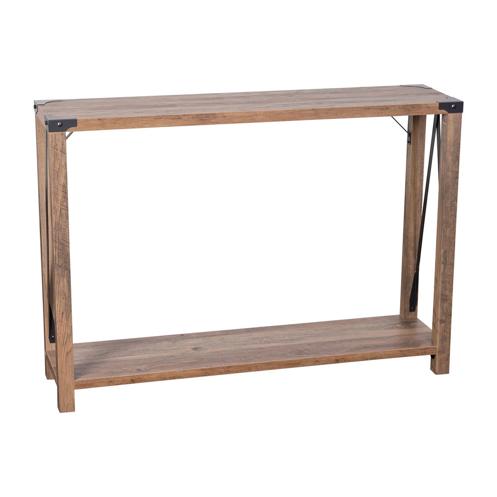 Rustic Oak 2 Tier Wooden Console Entry Table D5820