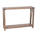 Rustic Oak 2 Tier Wooden Console Entry Table D5820