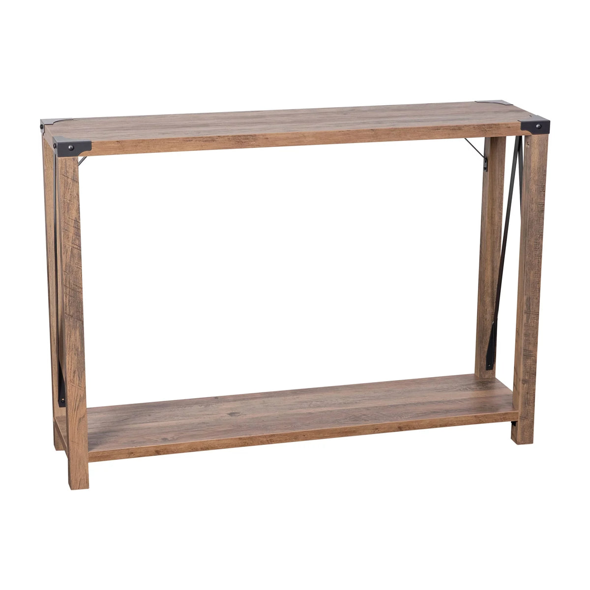 Rustic Oak 2 Tier Wooden Console Entry Table D5820