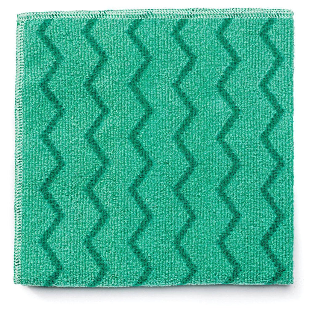 12 Pc Green Microfiber Cleaning Cloths S7482