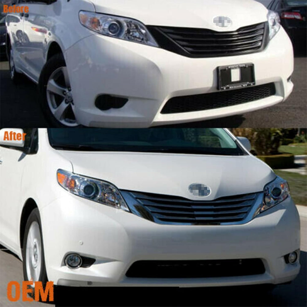 Clear Lens Fog Light Replacement Kit for Toyota Sienna Pack of 2 F355