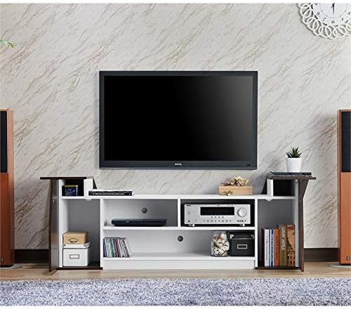 Modern Wood TV Stand in Wenge and White Z445