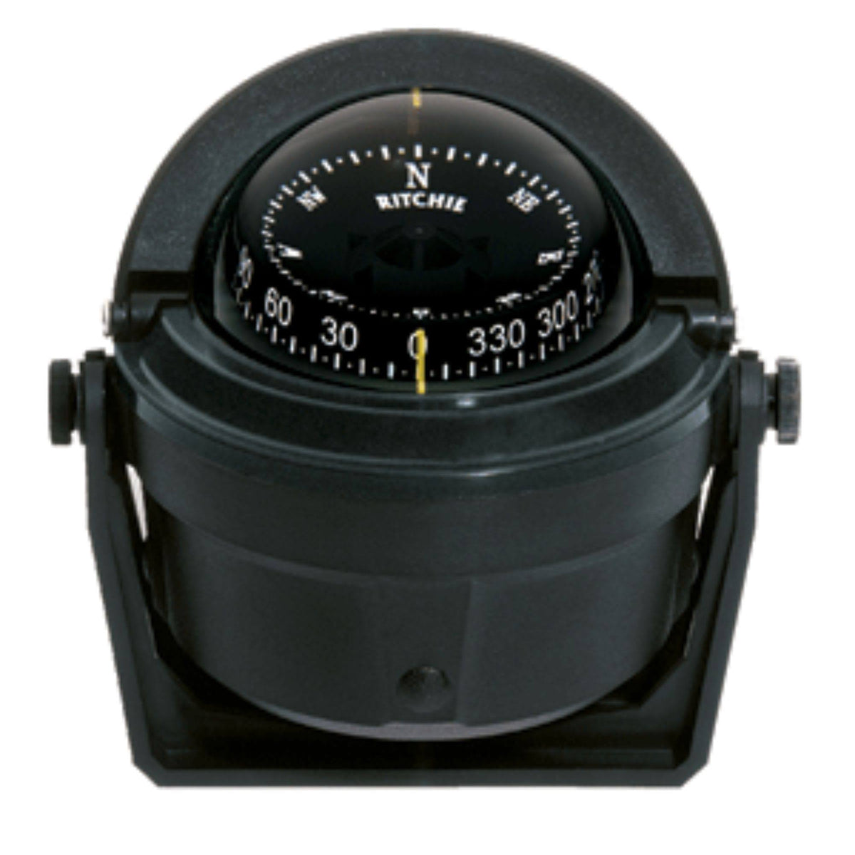 Black and White Nautical Compass with Bracket Mount Q37074
