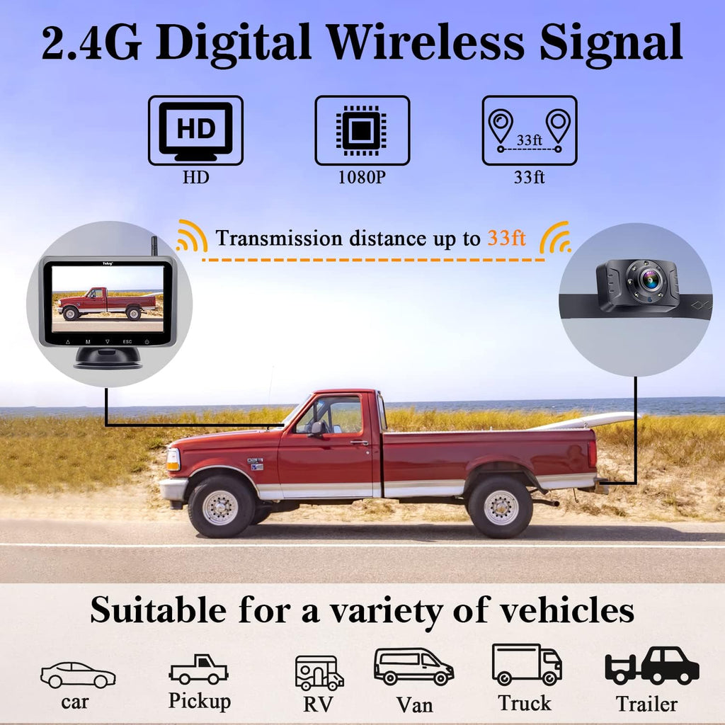 HD 1080P Wireless Backup Camera with 5 Inch Monitor M31033