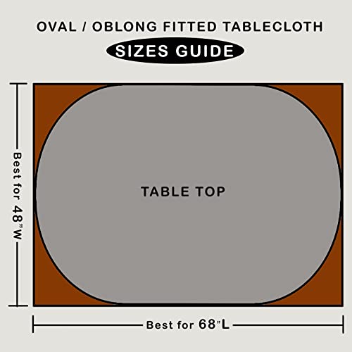 Round Vinyl Fitted Tablecloth with Elastic Edge for 40"-44" Round Table D333