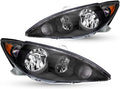 Headlight Assembly Set Compatible With 2005 2006 Toyota Camry Black Housing U65558