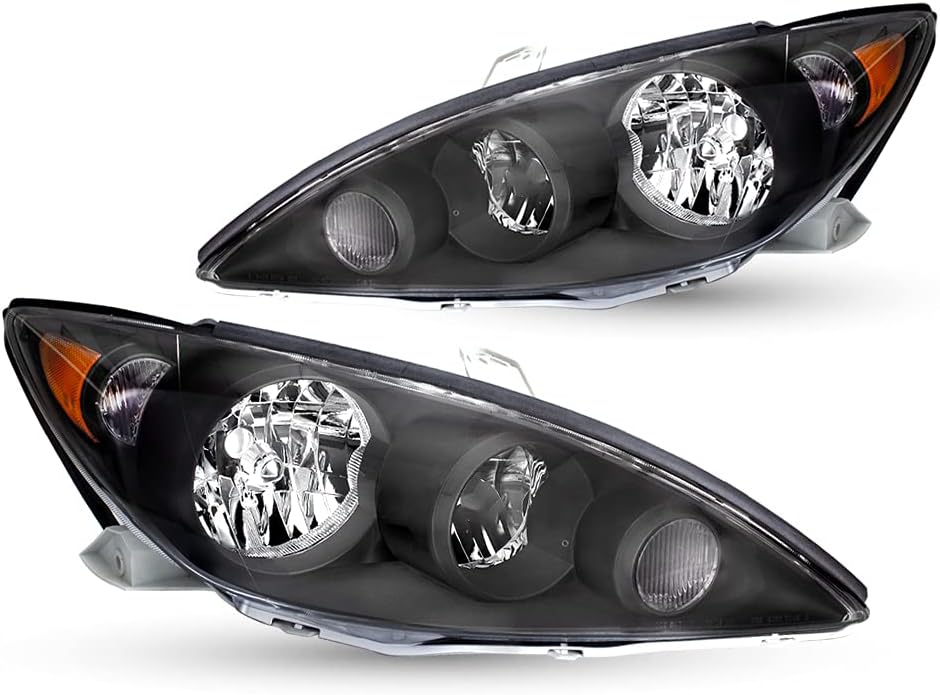 Headlight Assembly Set Compatible With 2005 2006 Toyota Camry Black Housing U65558