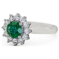 14K White Gold Floral Halo Diamond Engagement Ring I715668