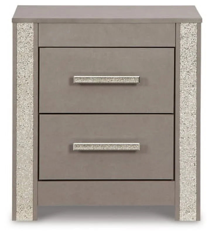 Gray 2 Drawer Nightstand W7305