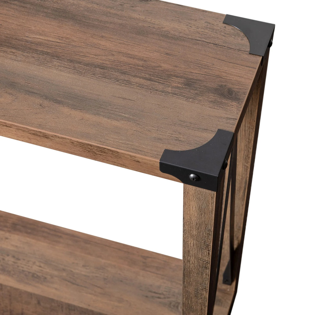 Rustic Oak 2 Tier Wooden Console Entry Table D5820