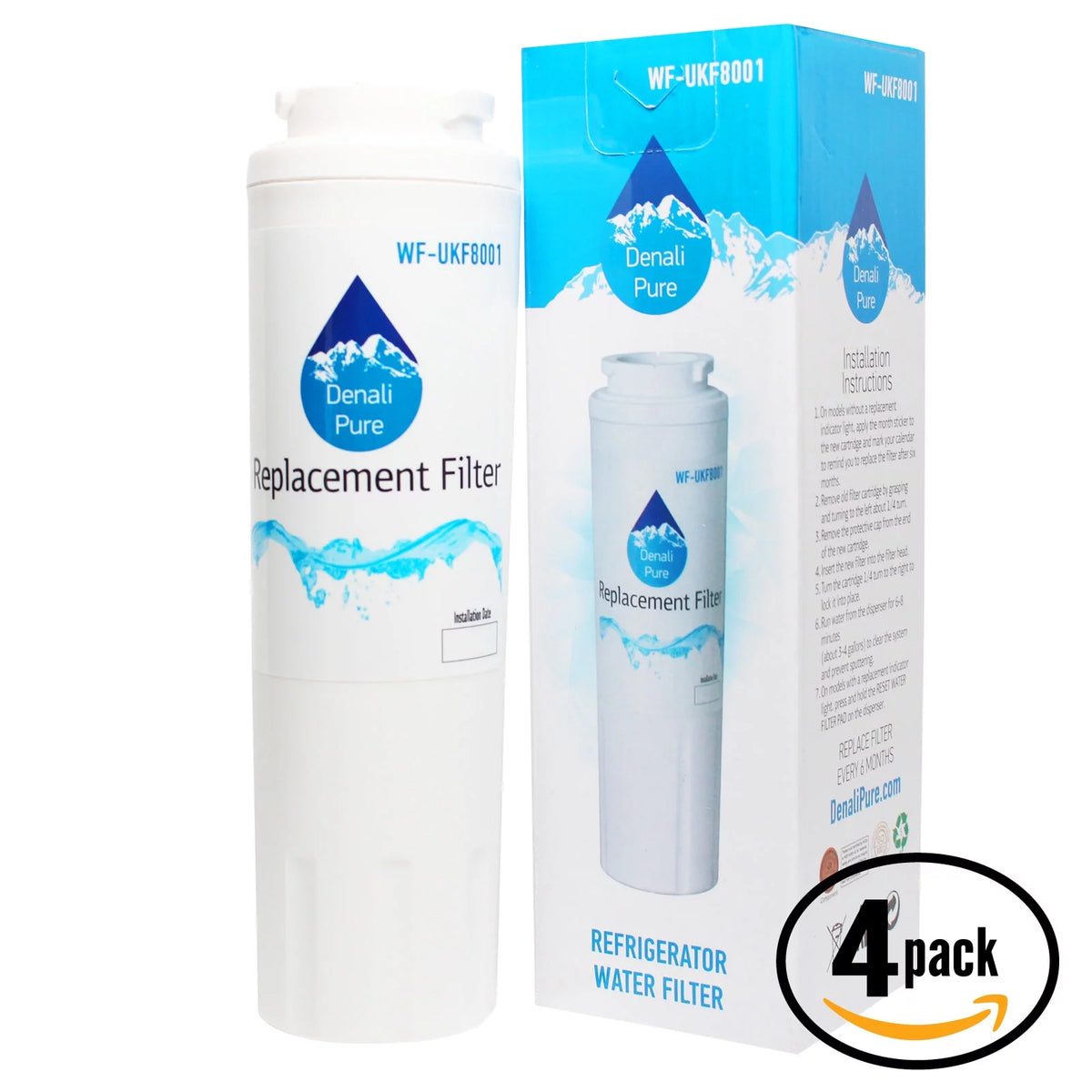 4-Pack Replacement Refrigerator Water Filter Cartridge N7834