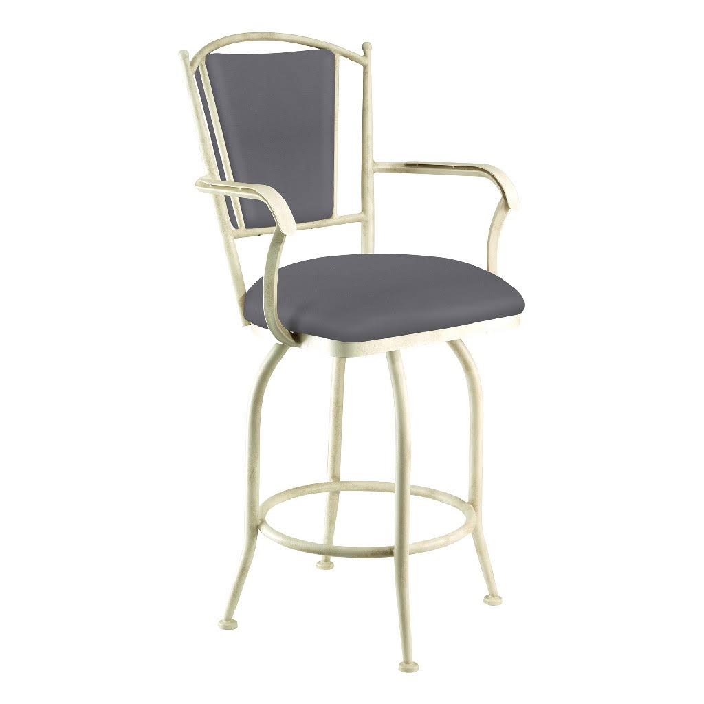 Dark Gray Metal Swivel Barstool I249745