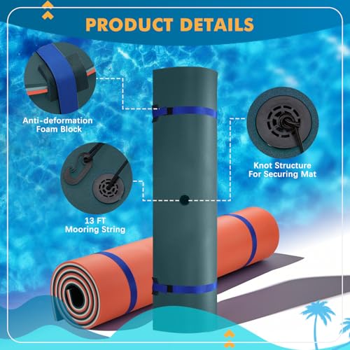11.5 Ft Floating Mat, 3-Layer XPE Foam Pad Q41471