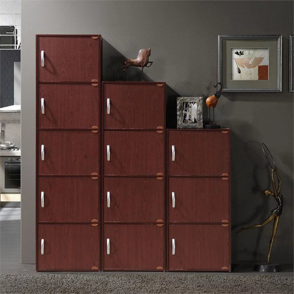 5 Door 5 Shelf Wood Bookcase C1911