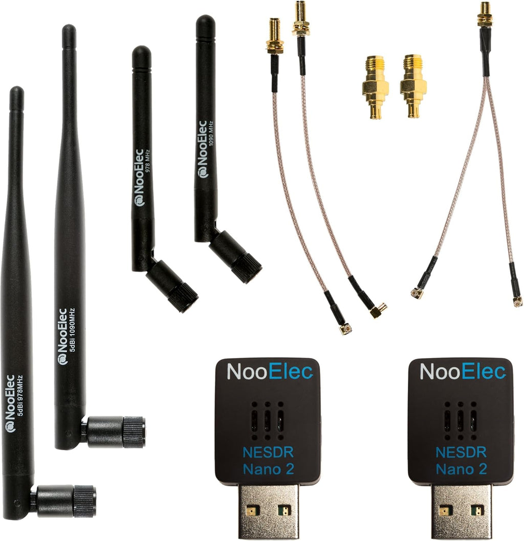 Dual-Band ADS-B Bundle with 2 SDRs, 4 Antennas & 5 Adapters R6405