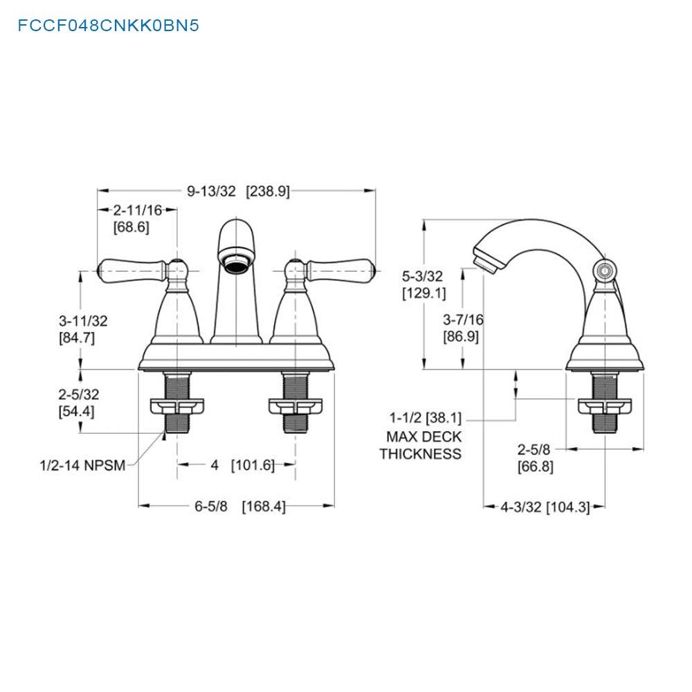 2-Handle Centerset Bathroom Faucet Brushed Nickel R5218