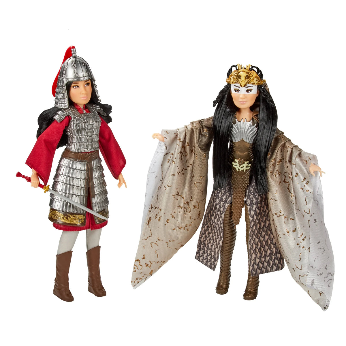Mulan And Xianniang Dolls With Helmet, Armor, And Sword U18448