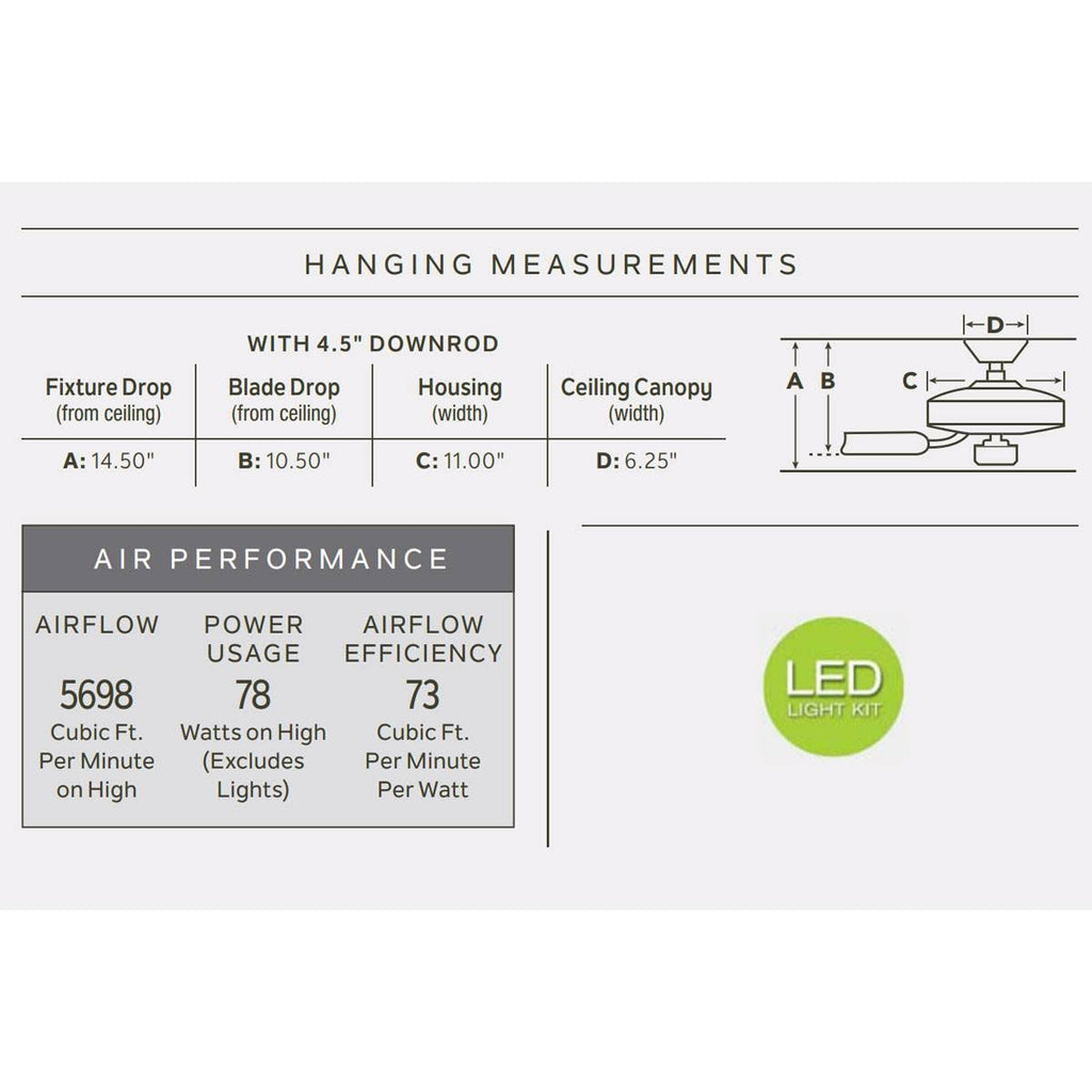 Brushed Stainless Steel LED Ceiling Fan O77205