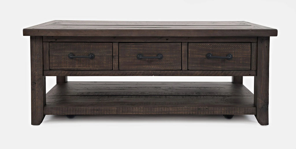 48" Rustic Reclaimed Pine 3 Drawer Coffee Table Y84638