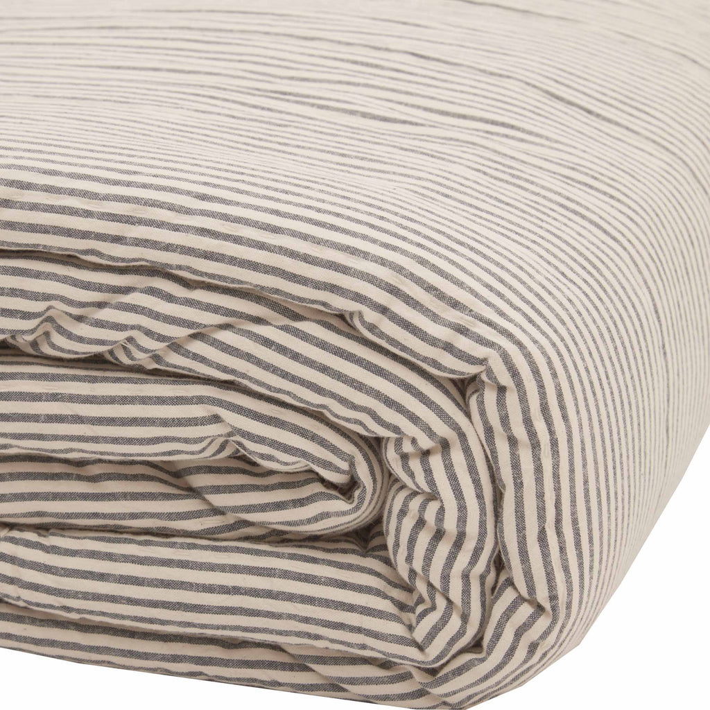 Blue Ticking Stripe King Quilt Coverlet S52893