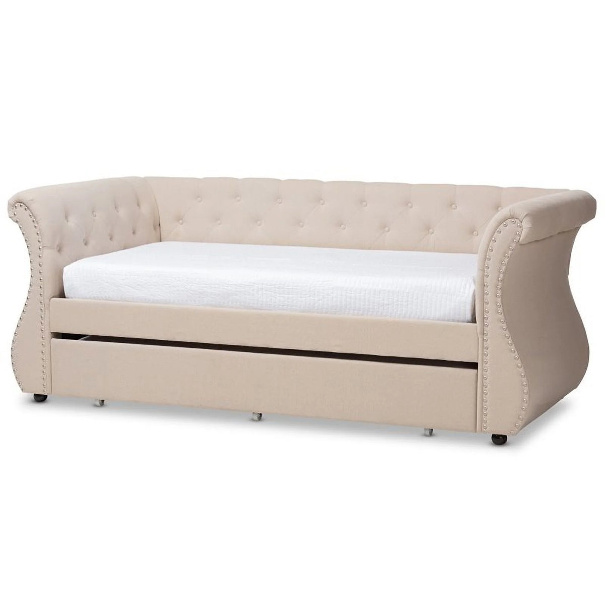 Beige Tufted Daybed with Trundle G849130