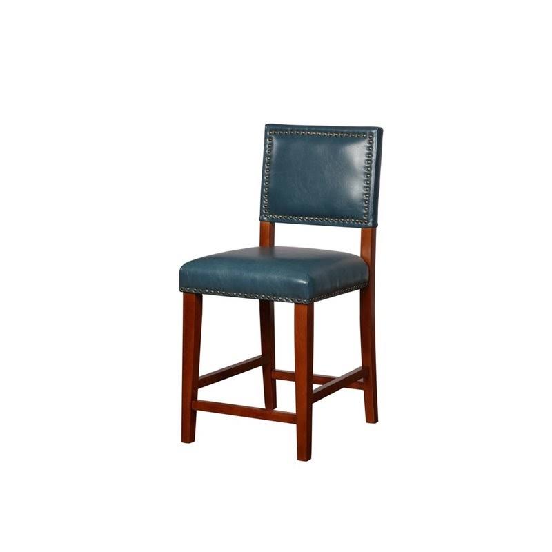 Blue Wood Counter Stool X4348