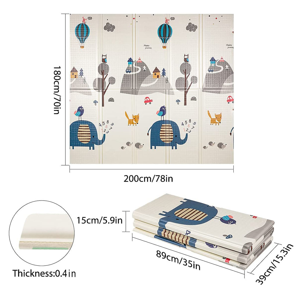 Extra Large Waterproof Foldable Baby Play Mat with Carry Bag W191463