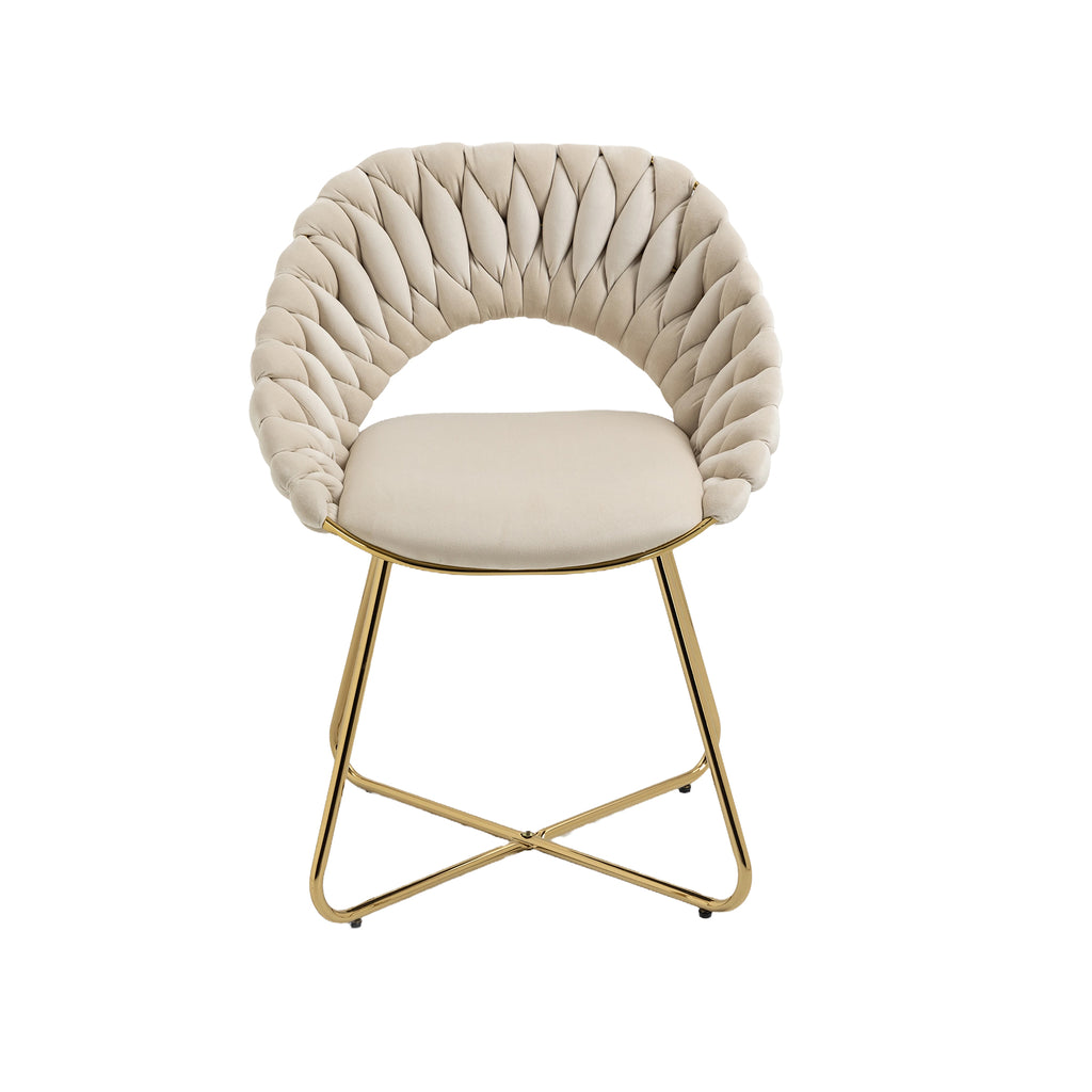 Velvet Accent Chairs Set of 2 with Gold Legs E178