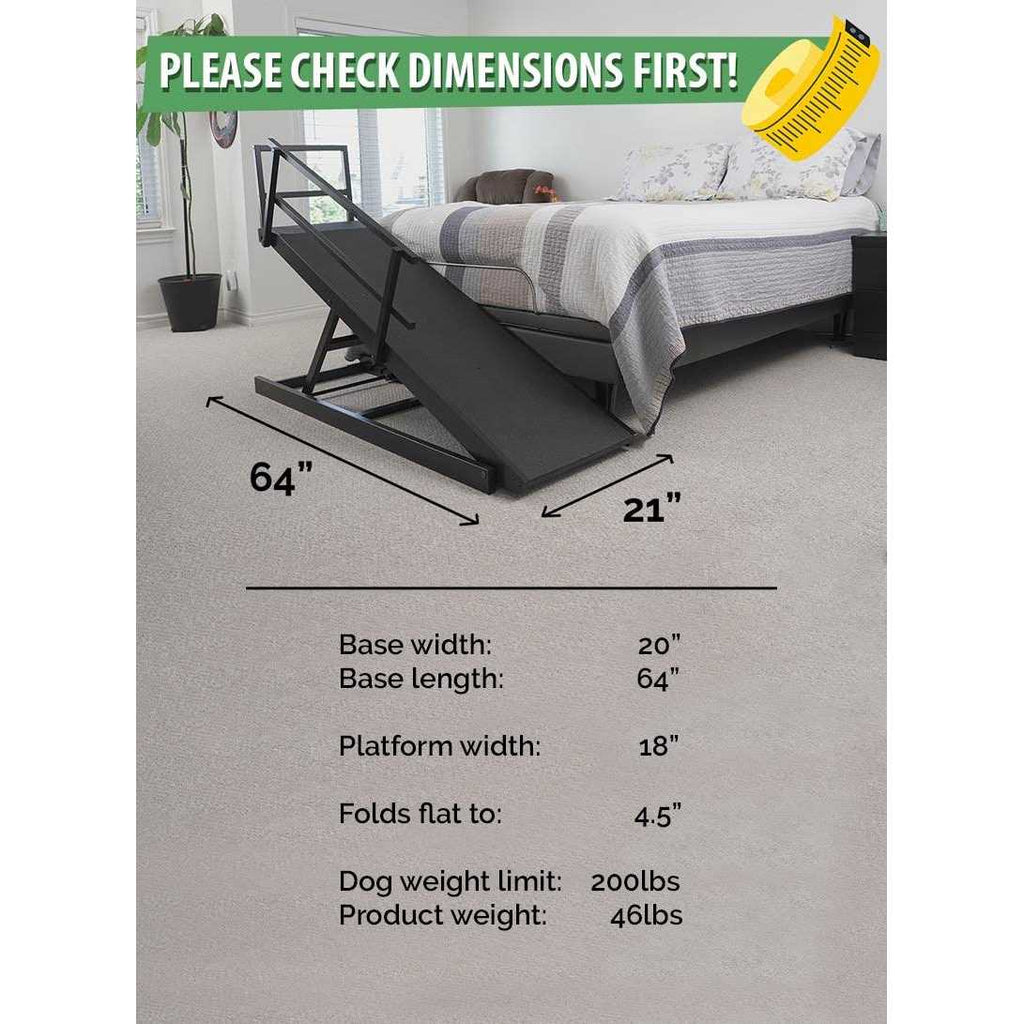 Large Adjustable Height Dog Bed Ramp F607718