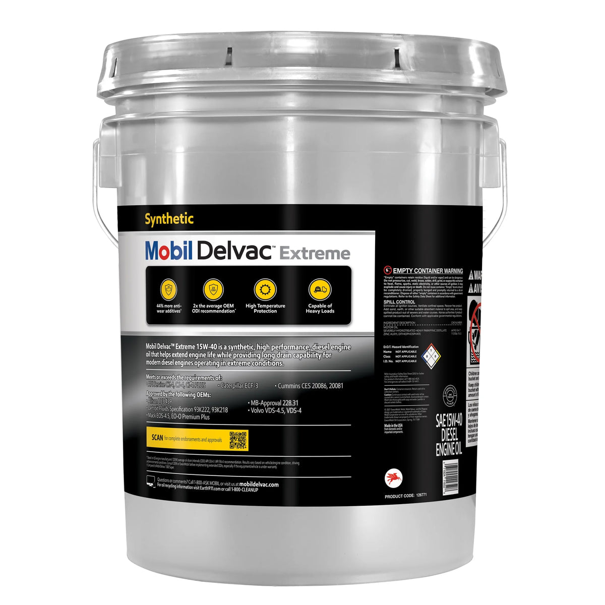 Heavy Duty Full Synthetic Diesel Engine Oil 15W-40, 5 Gallon H304138