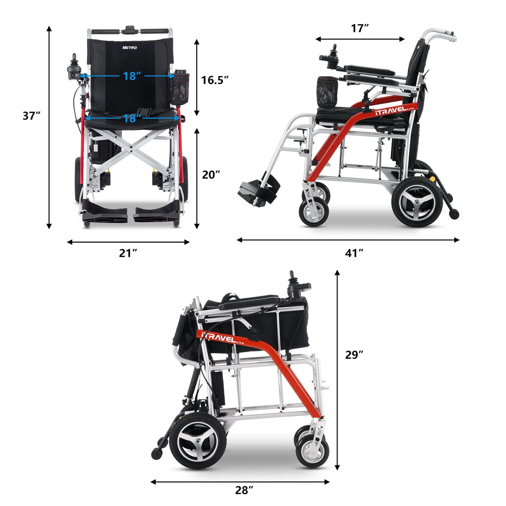 Lightweight Foldable Electric Wheelchair with Cup Holder & Anti-Tipper Q705138