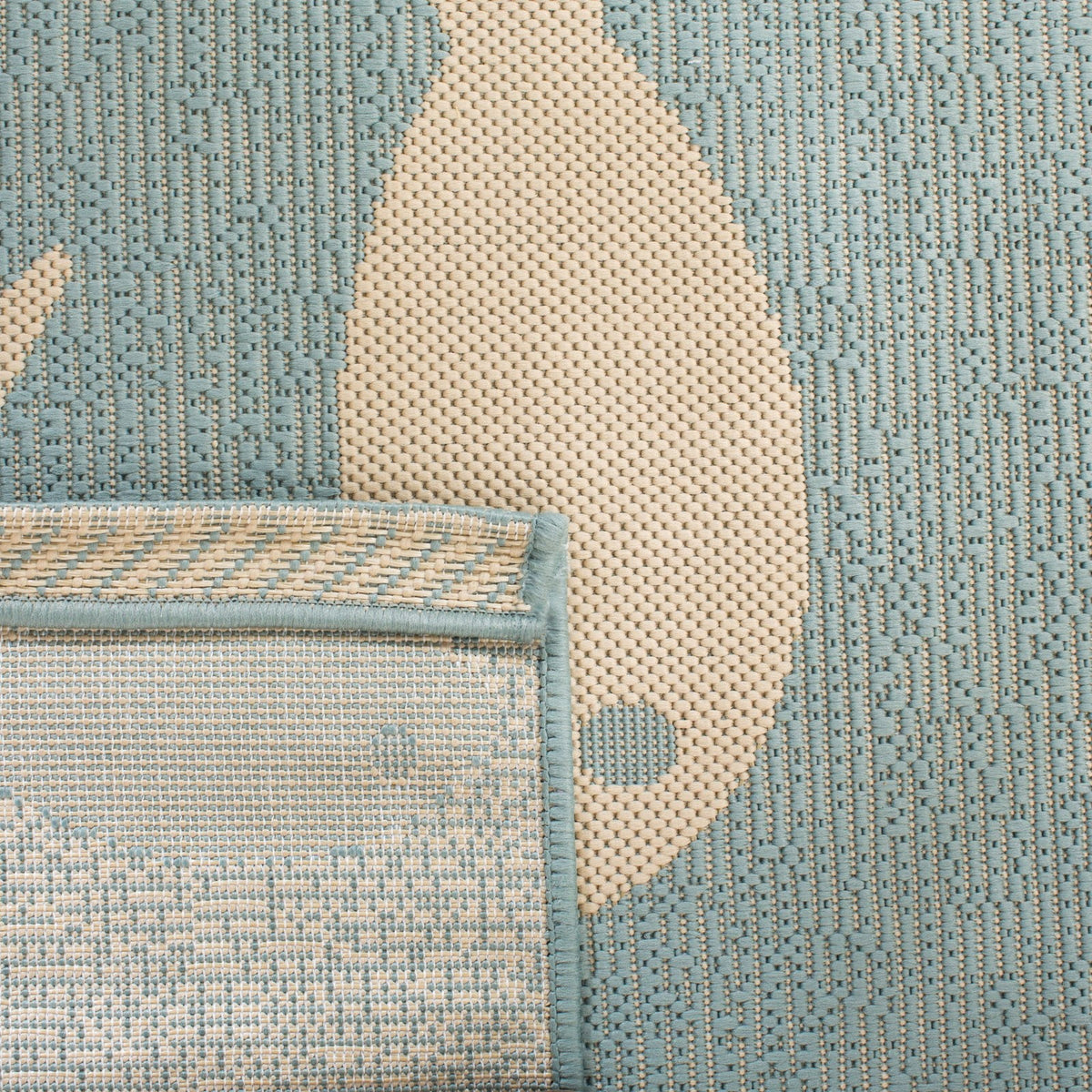 Aqua Beige Indoor/Outdoor Area Rug 4' x 5'7" L927