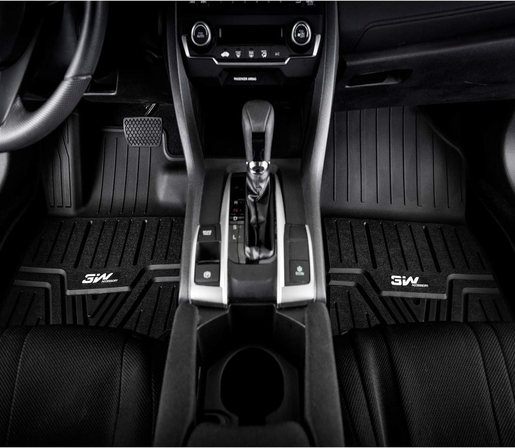 Black All Weather Heavy Duty TPE Car Floor Mats for Honda Accord 2018-2021 Front & Rear 2 Rows Q769