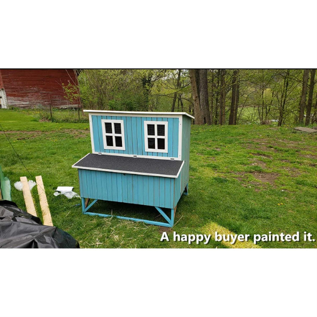 Large Wood Chicken Coop 4-8 Chickens 4 Nesting Box C89290