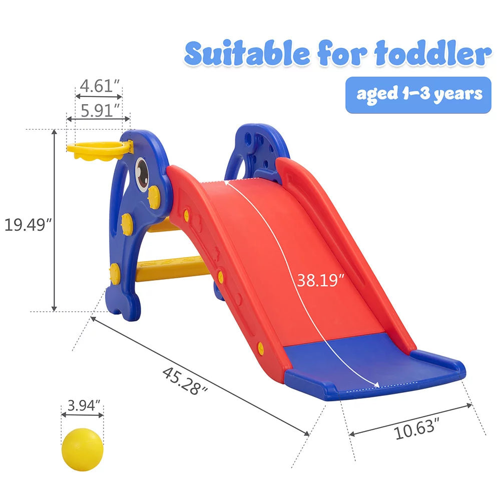 Toddler Slide with Basketball Hoop, Ball and Ladder C7900