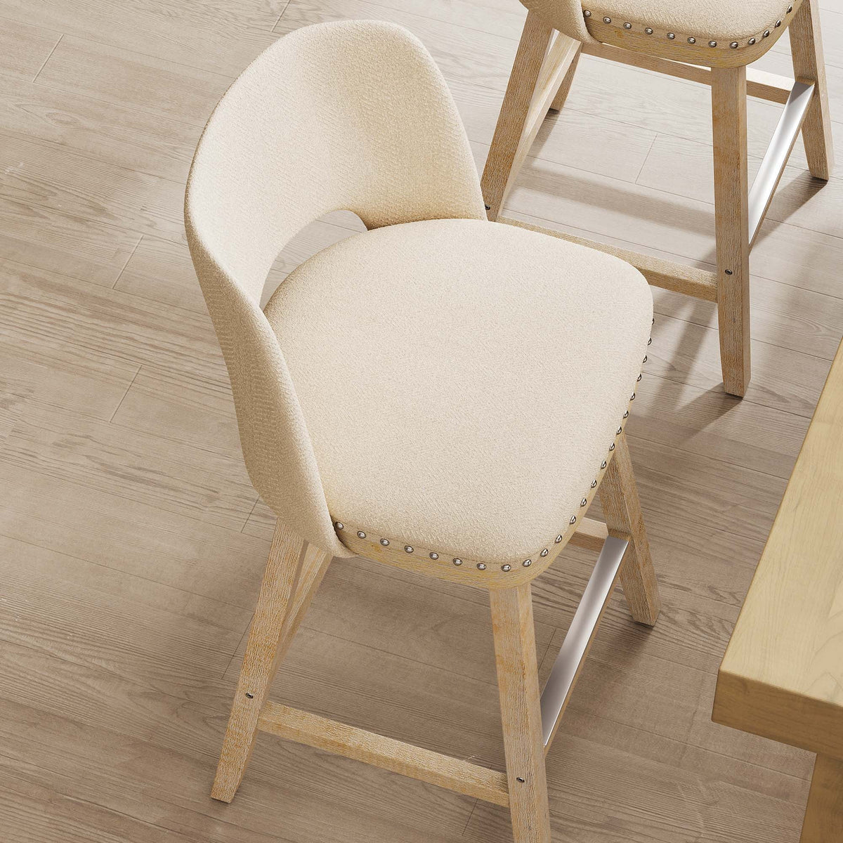 Swivel Counter Stool with Rubber Wood L2233