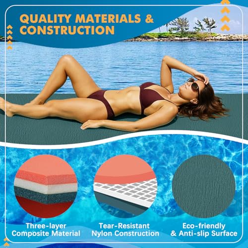 11.5 Ft Floating Mat, 3-Layer XPE Foam Pad Q41471