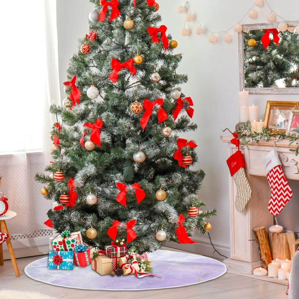 Purple Marble Texture Christmas Tree Skirt X302