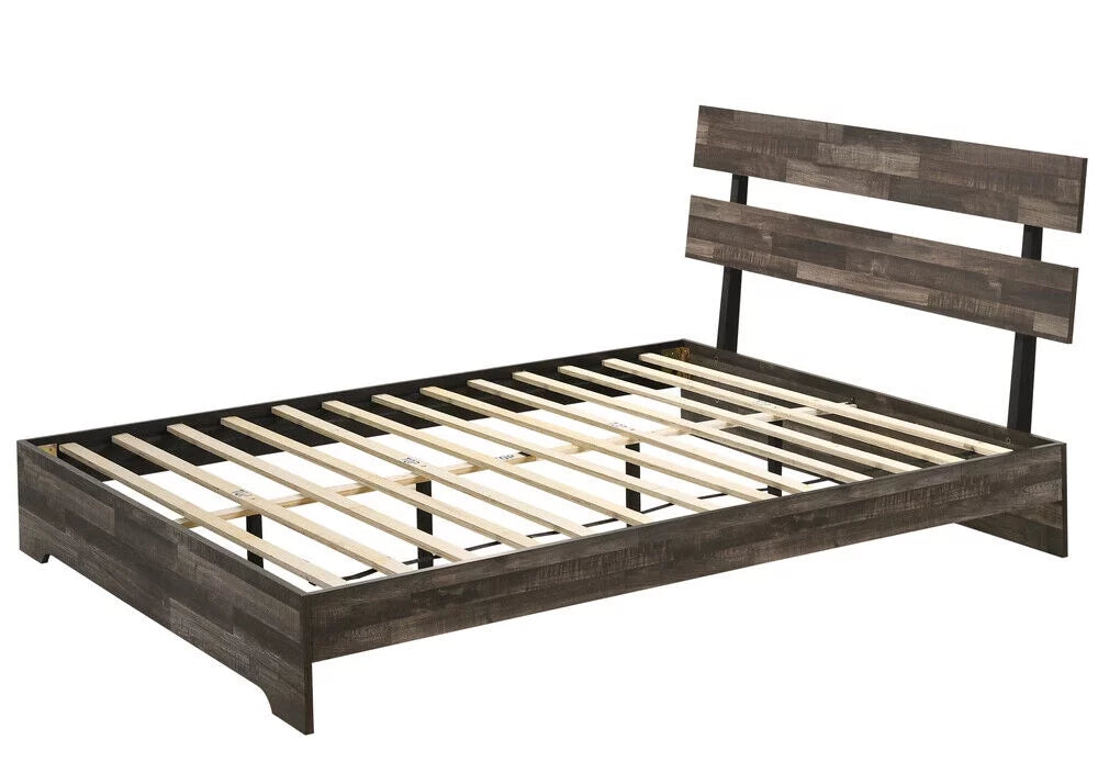 Rustic Brown 6pc King Size Platform Bedroom Set S660