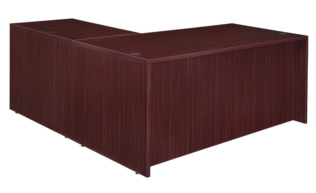 Cherry Single Pedestal L-Desk with Return U8796