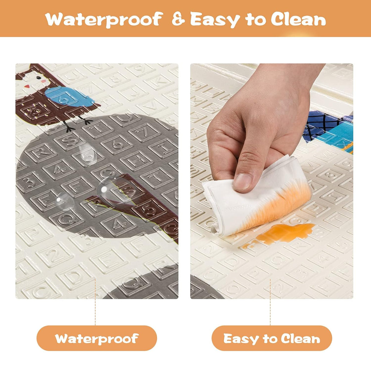 Extra Large Waterproof Foldable Baby Play Mat with Carry Bag W191463