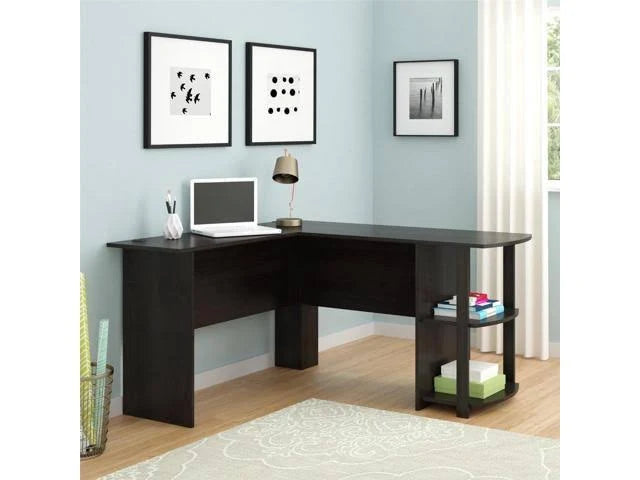 Dark Russet Cherry Corner L-Shaped Computer Desk G721