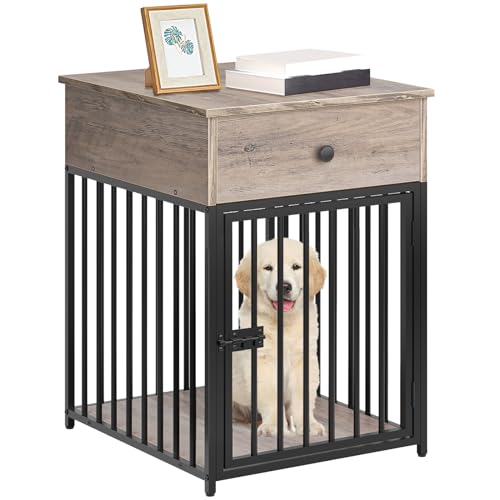 Wooden Dog Crate Furniture with Drawer A91066
