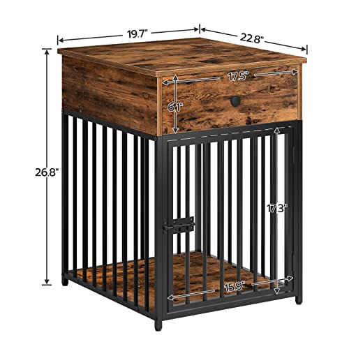 Wooden Dog Crate Furniture with Drawer A91066