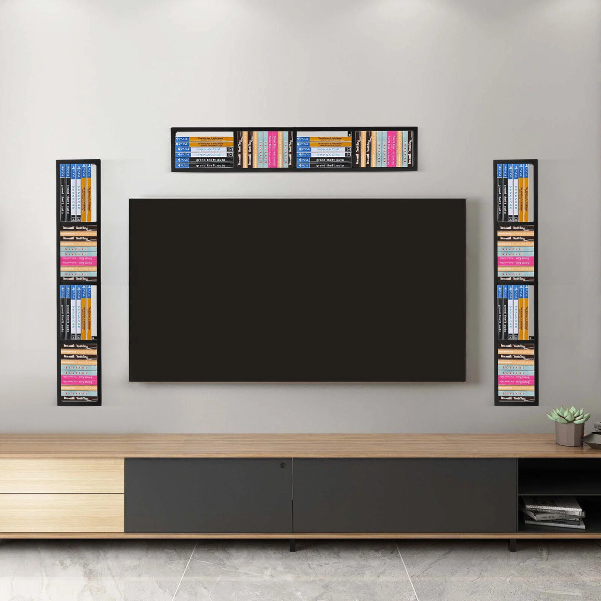 Wall Mount Video Game Storage Shelf CD DVD Media Organizer Rack Holder 34inch A753