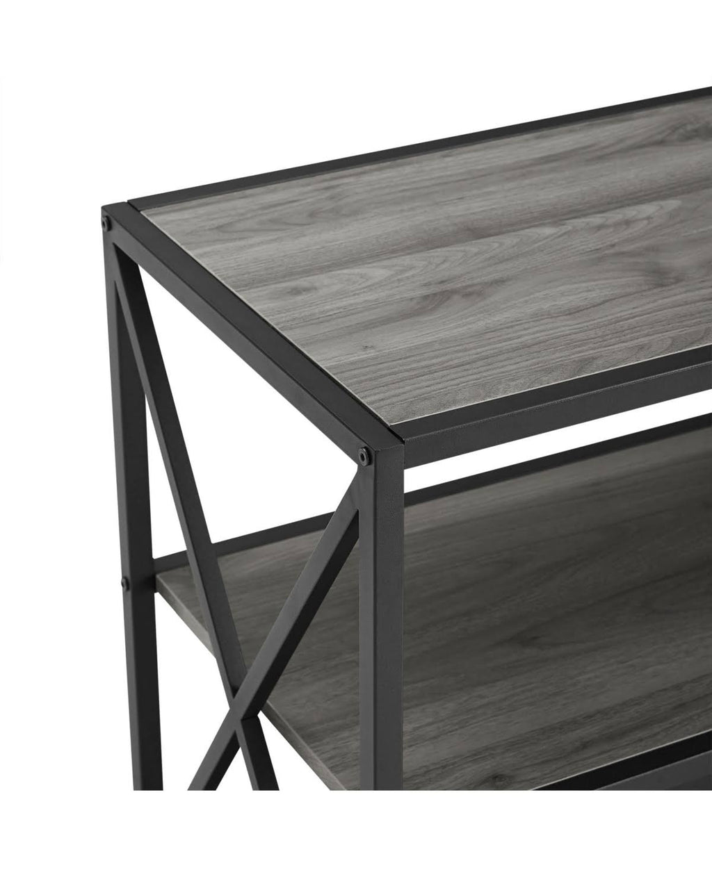 White Industrial Wood Bookcase X815567