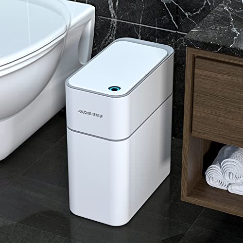 White 3.5 Gallon Motion Sensor Plastic Trash Can with Lid E342