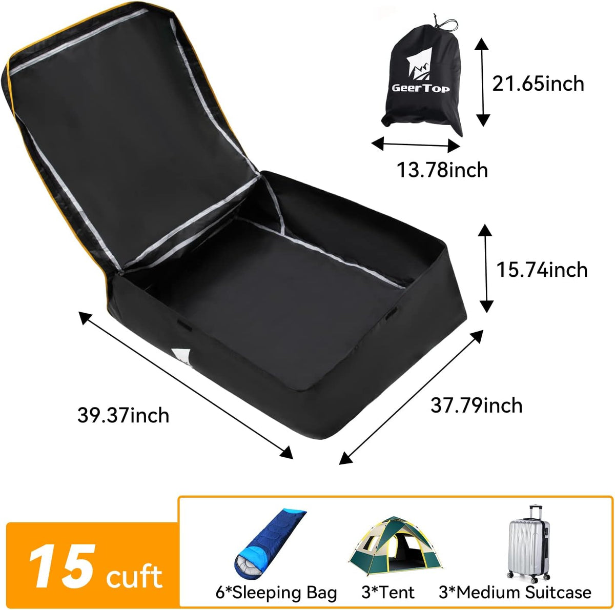 15 Cubic Waterproof Roof Cargo Carrier with Anti-Slip Mat R881